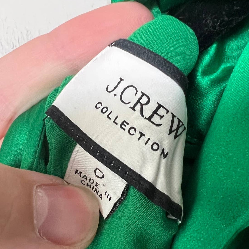 J. Crew Collection Open-Back Silk Charmeuse Long Sleeve Mock Neck Dress Size 0 - Picture 9 of 11